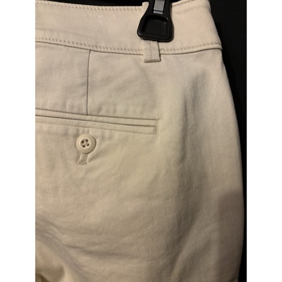 LOFT Cropped Pants Womens 0P Beige Red Side Stripe Raw Hem Ankle - Picture 6 of 13